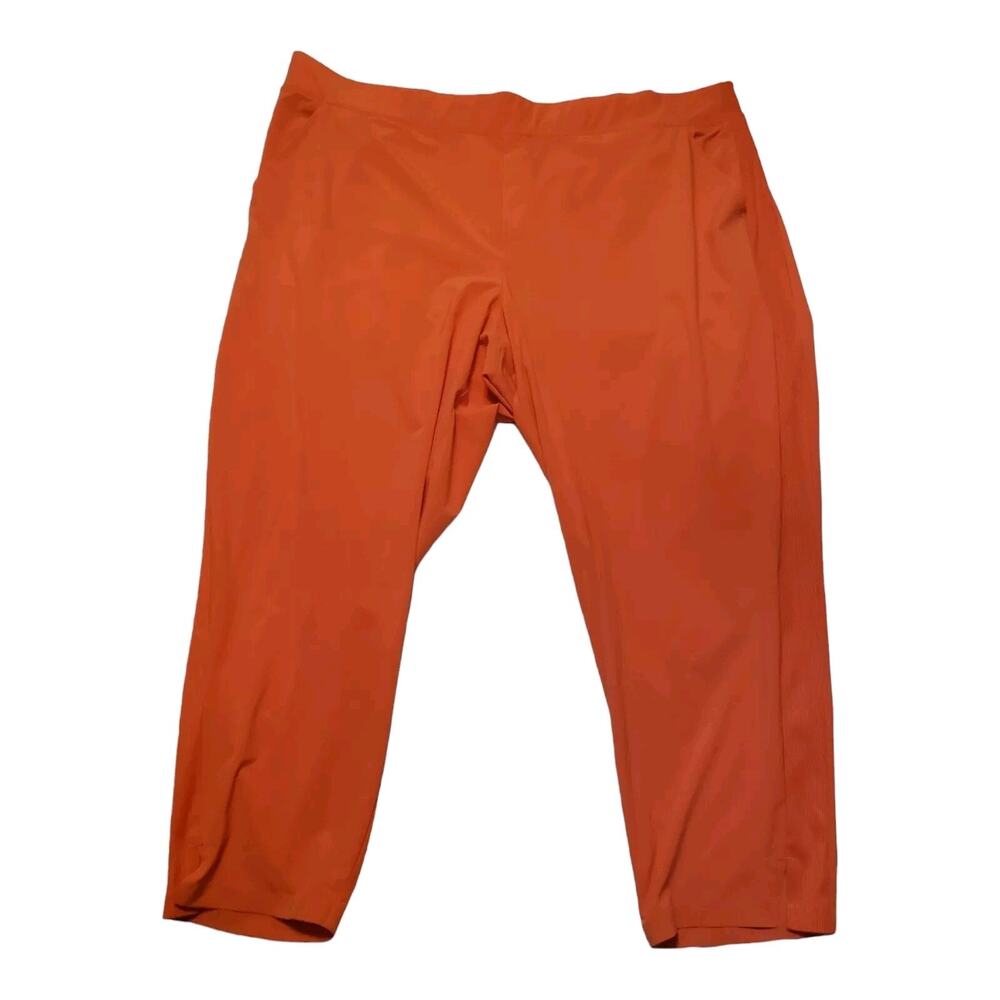 ATHLETA Brooklyn Ankle Lightweight Travel Pants Bright Coral Sz 26 Slim Fit